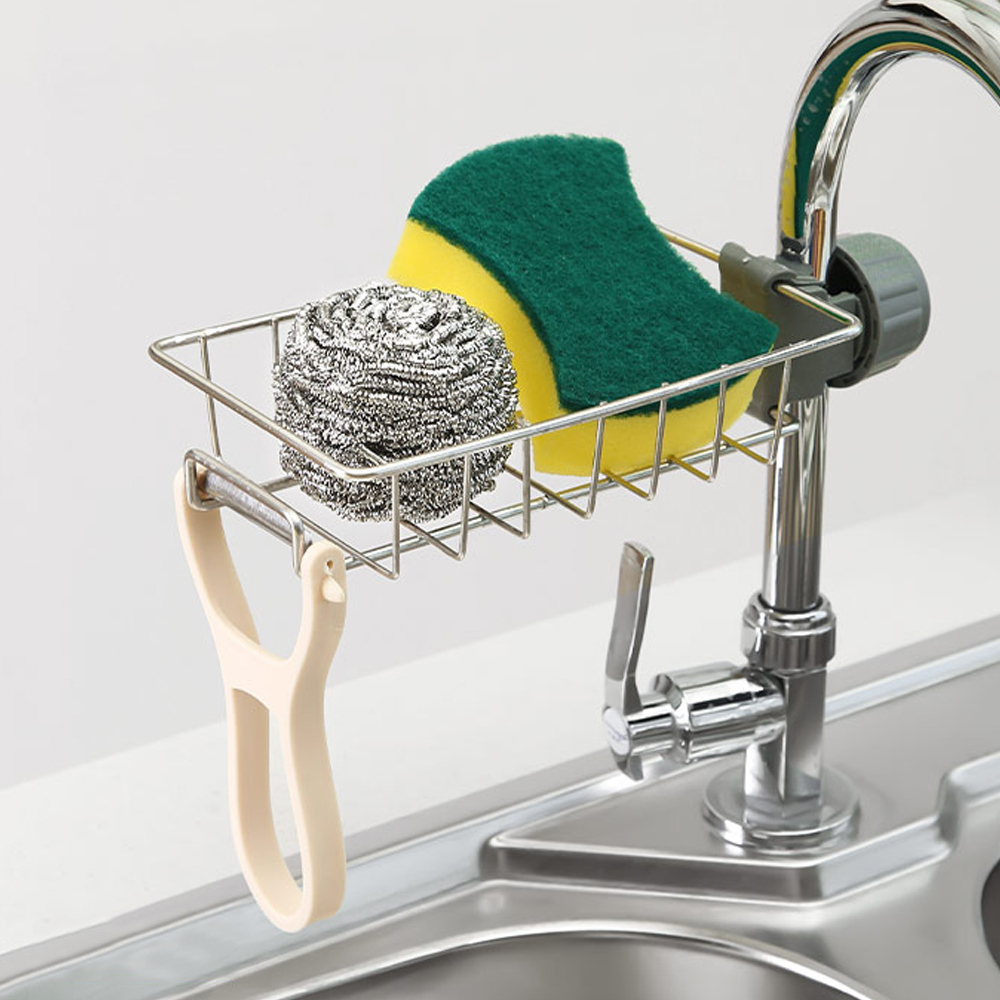 Kitchen Gadgets Storage Ideas - Kitchen Sink Drain Rack Sponge Storage