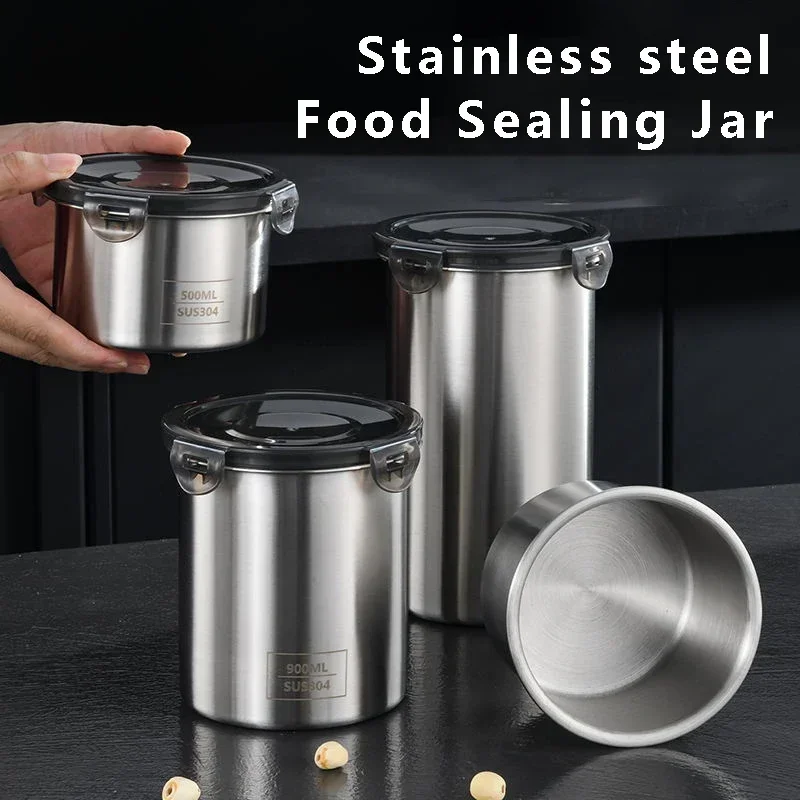 Kitchen Gadgets Storage Ideas - Stainless Steel Food Container Sealed Tank