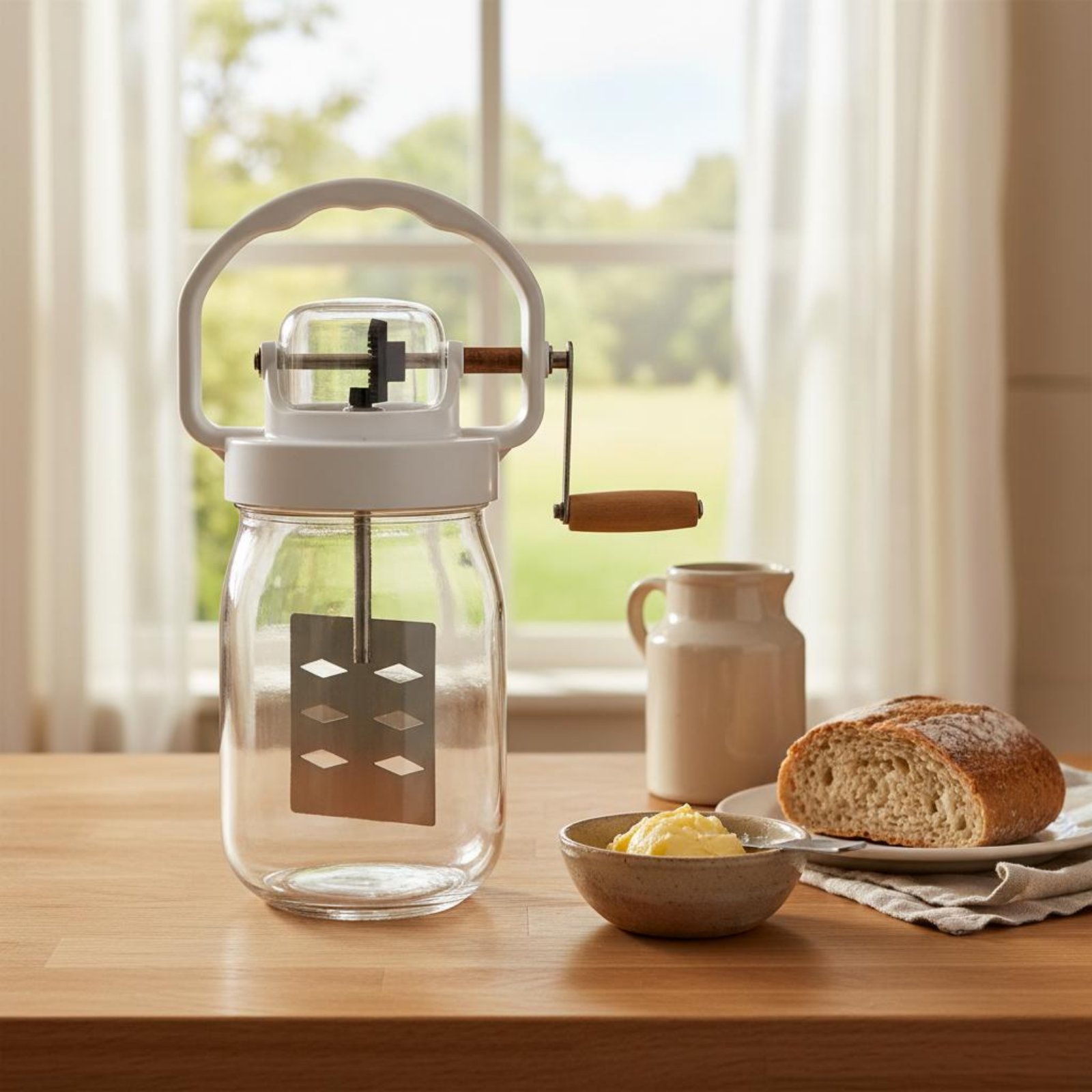 Kitchen Gadgets Mixer - Hand Crank Butter Churner Manual Butter