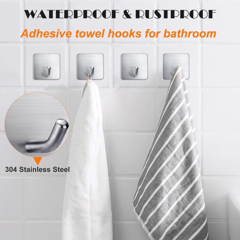 Kitchen Gadgets Storage Ideas - 4Pcs No Drill Self Adhesive Stainless