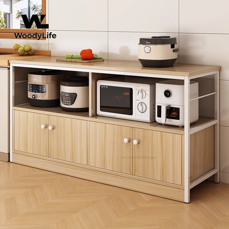 Kitchen Gadgets Cabinet - Kitchen Shelf Floor-to-ceiling Microwave Oven Locker