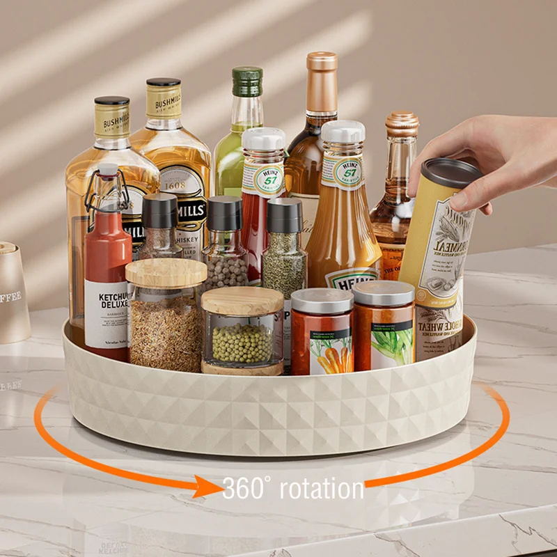 Kitchen Gadgets Cabinet - 360 Rotating Seasoning Storage Rack Multifunction