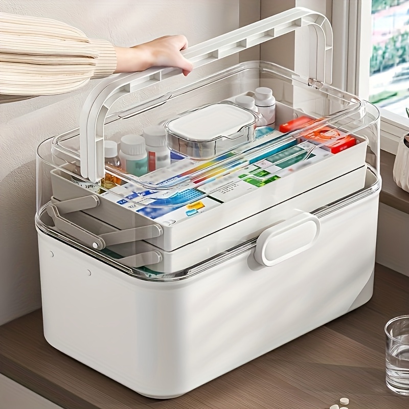 Kitchen Gadgets Cabinet - Large Capacity Clear Lid Medicine Storage