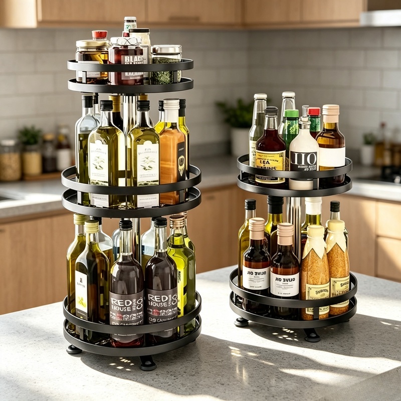Kitchen Gadgets Storage Ideas - 360° Degree Rotatable Spice Turntable Kitchen