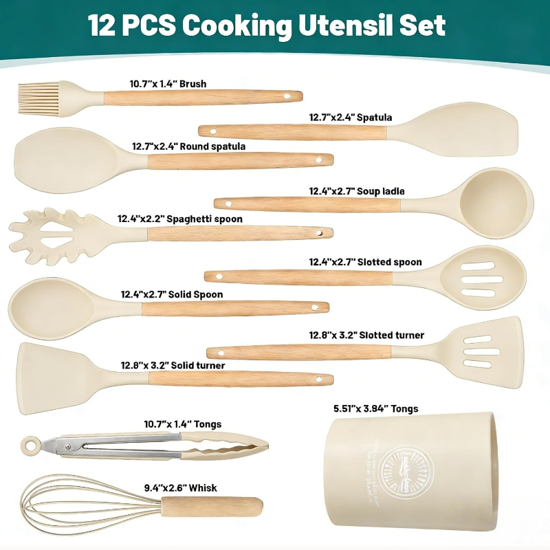 Wooden Handle Silicone Kitchen - đánh giá và giá Kitchen Gadgets And Appliances