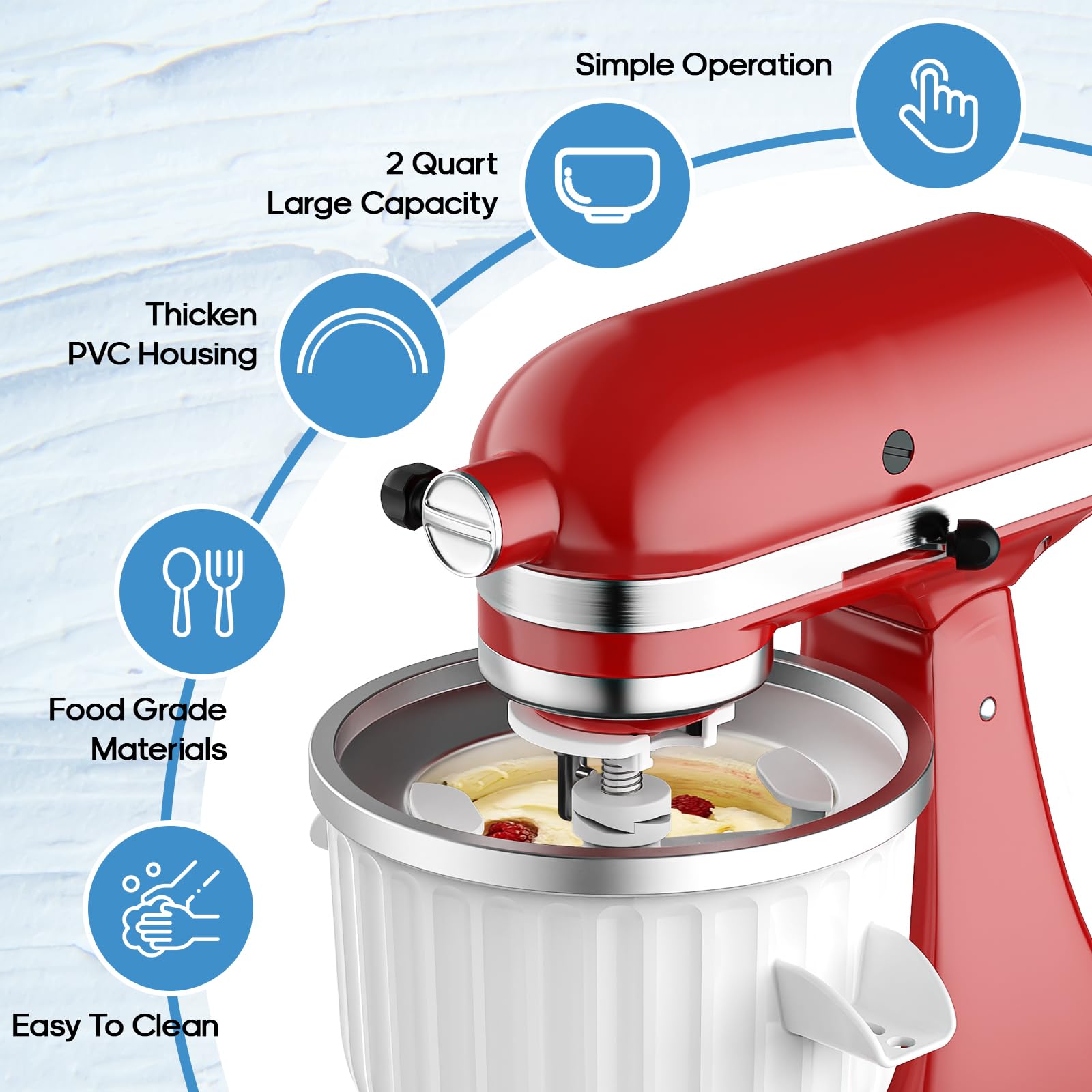 2 Quart Ice Cream Maker Attach - đánh giá và giá Kitchen Gadgets Mixer
