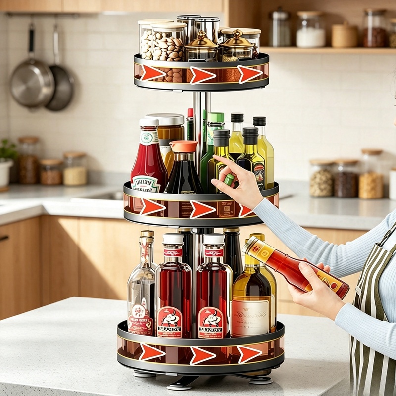 360° Degree Rotatable Spice Tu - đánh giá và giá Kitchen Gadgets Storage Ideas